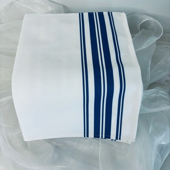 Navy Blue Striped Placemats Set of 6,Modern White Striped Abstract Art Placemats - Picture 3 of 4